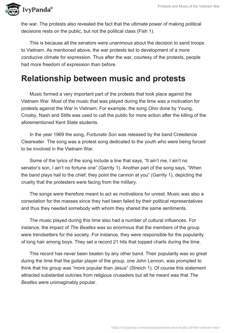 Protests and Music of the Vietnam War. Page 5