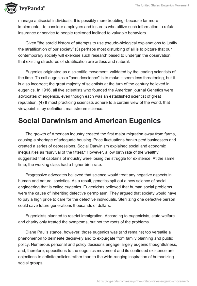 The United States' Eugenics Movement. Page 3