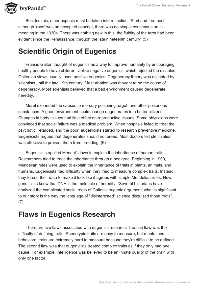 The United States' Eugenics Movement. Page 4