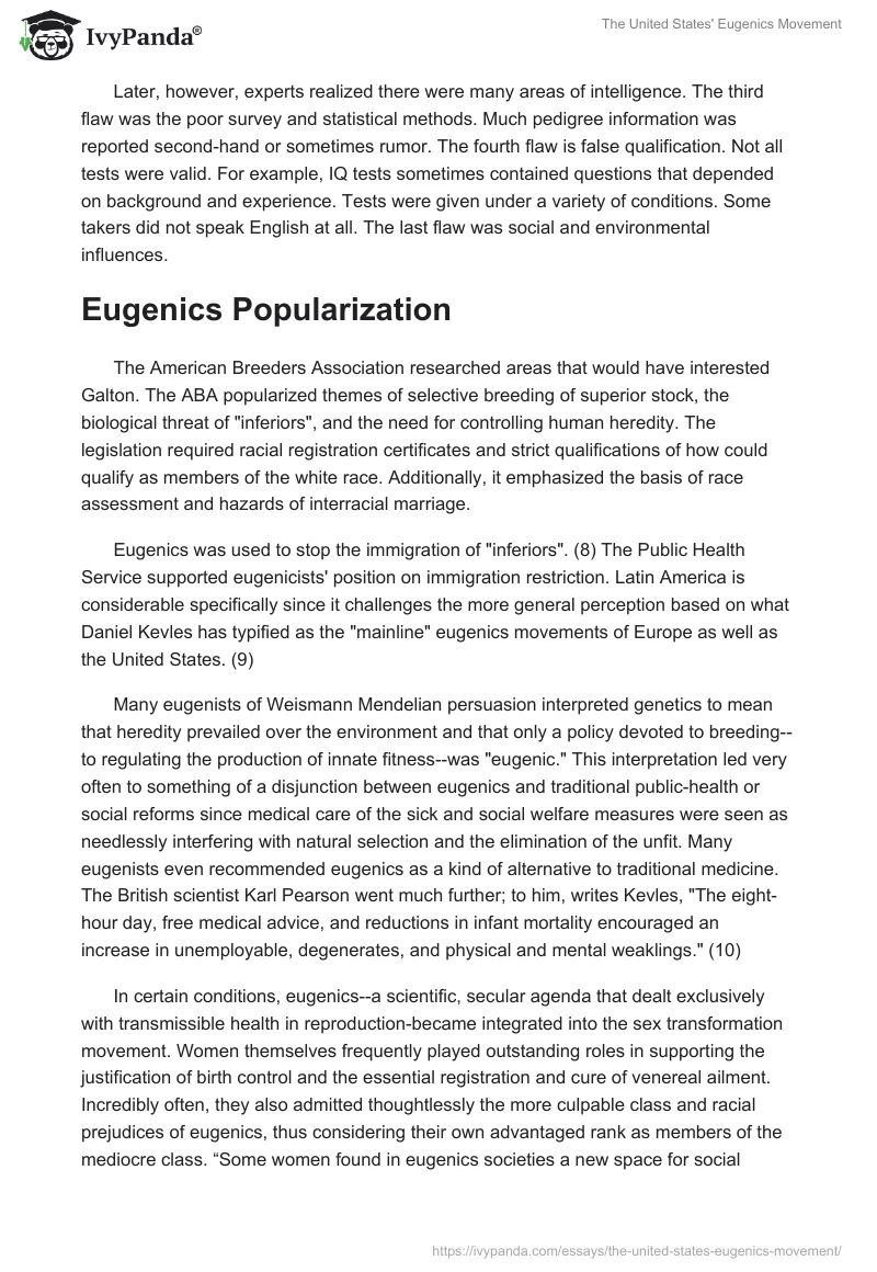 The United States' Eugenics Movement. Page 5