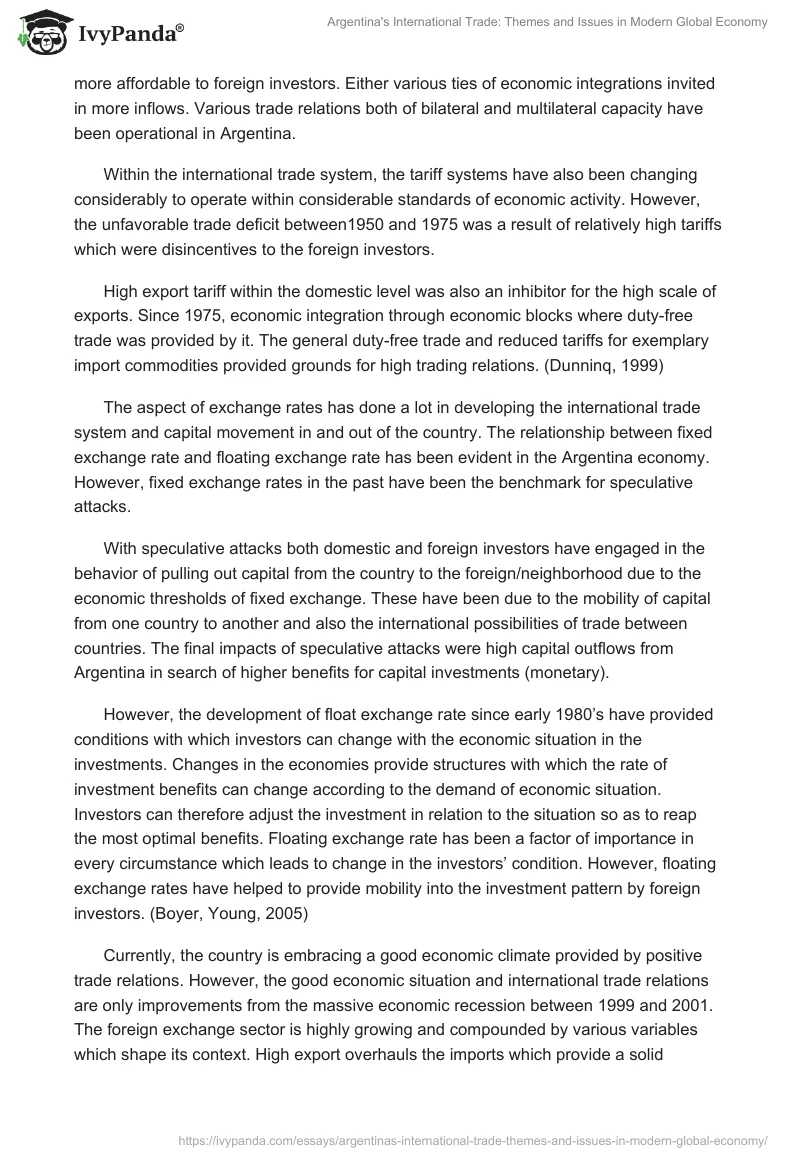 Argentina's International Trade: Themes and Issues in Modern Global Economy. Page 4
