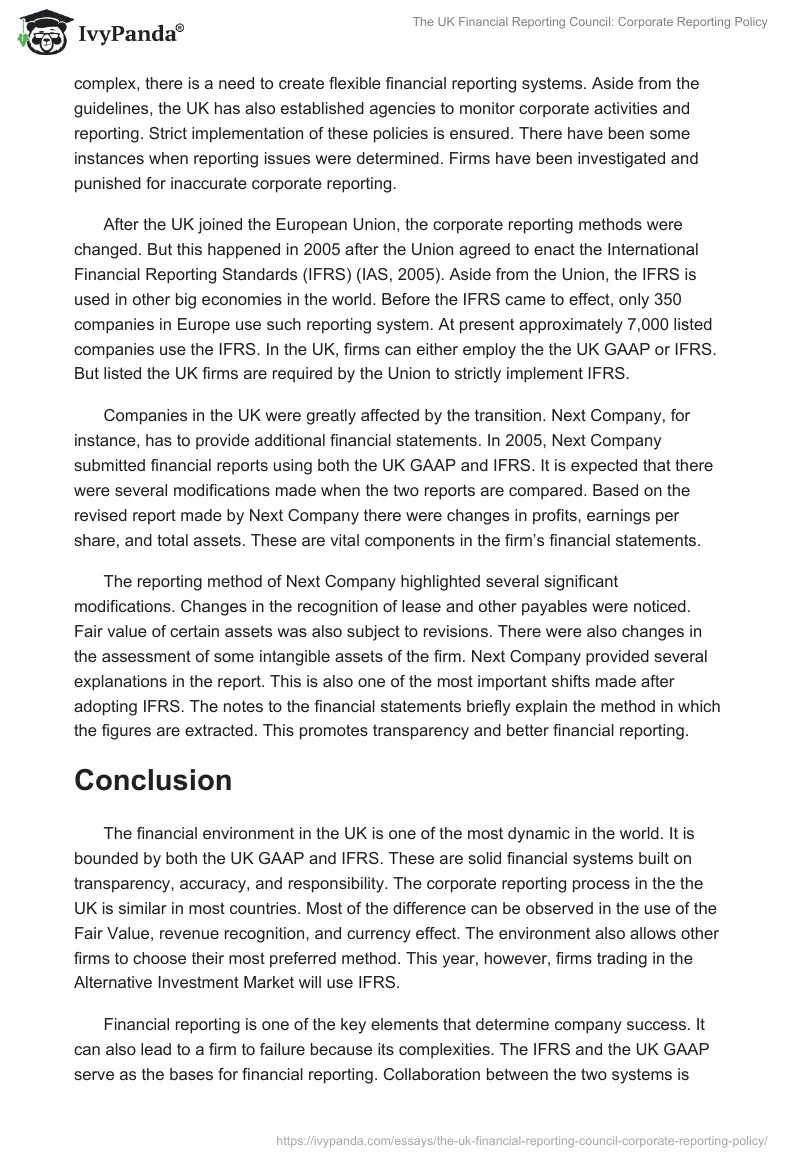The UK Financial Reporting Council: Corporate Reporting Policy. Page 2