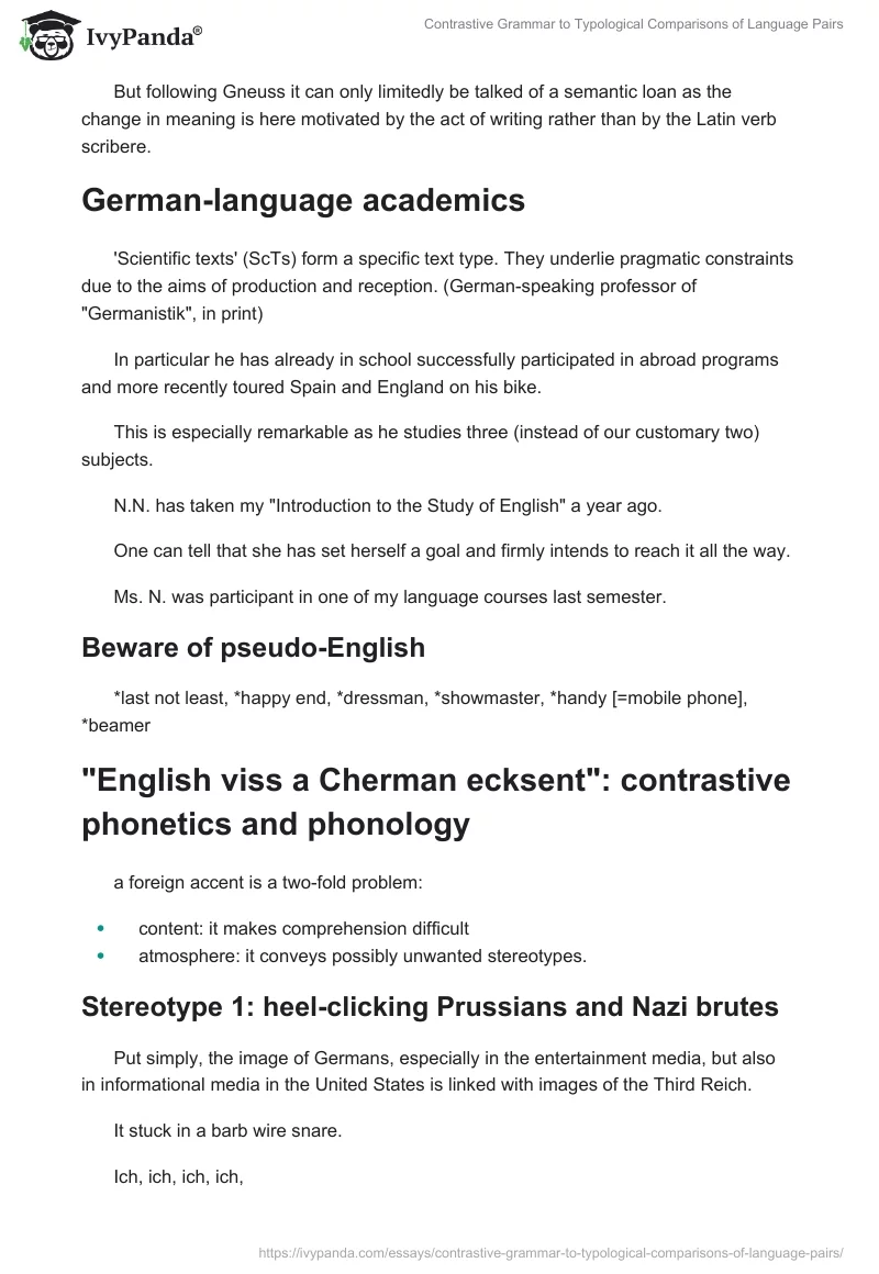 Contrastive Grammar to Typological Comparisons of Language Pairs. Page 4