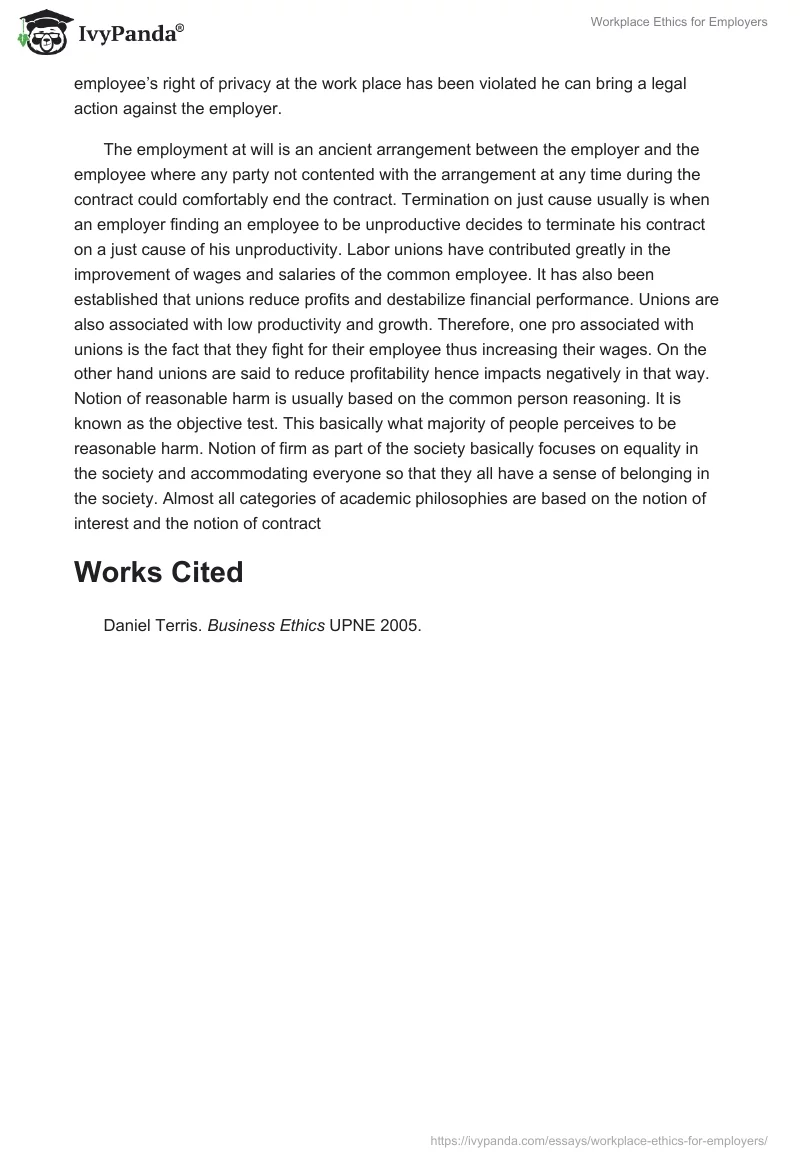 Workplace Ethics for Employers. Page 4