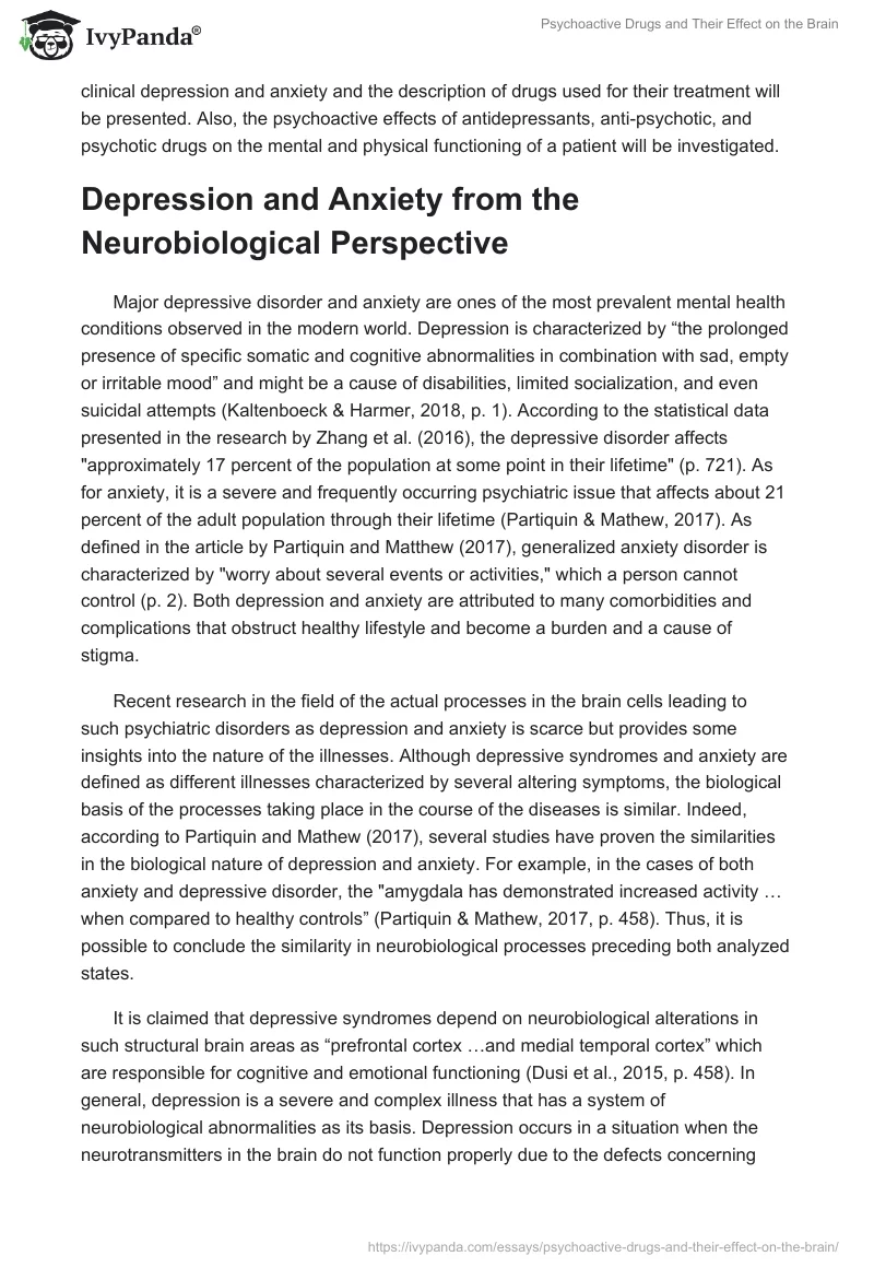 Psychoactive Drugs and Their Effect on the Brain. Page 2