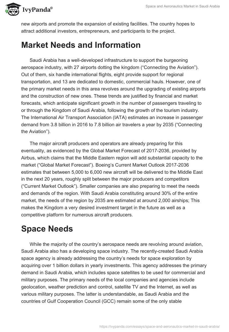 Space and Aeronautics Market in Saudi Arabia. Page 2
