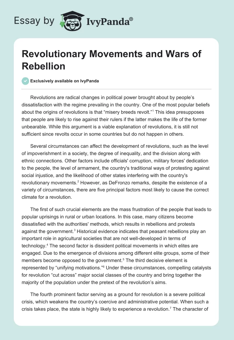 Revolutionary Movements and Wars of Rebellion. Page 1