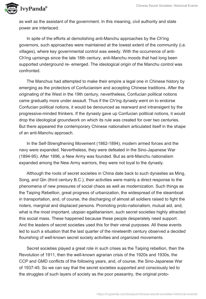 Chinese Secret Societies: Historical Events. Page 2