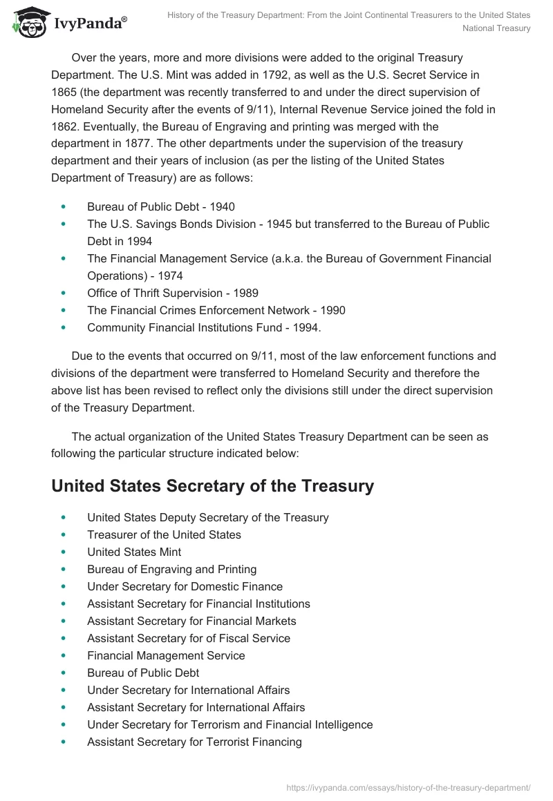 History of the Treasury Department: From the Joint Continental Treasurers to the United States National Treasury. Page 3