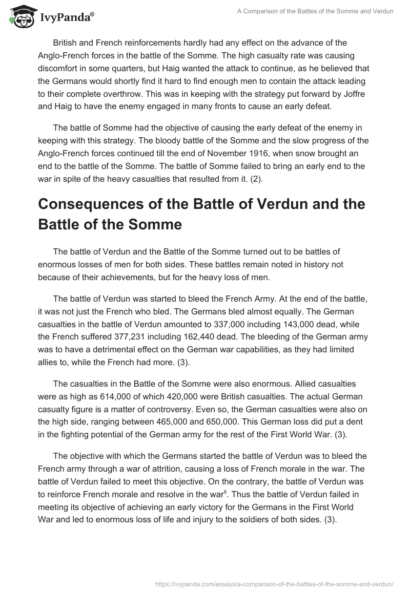 A Comparison of the Battles of the Somme and Verdun. Page 4