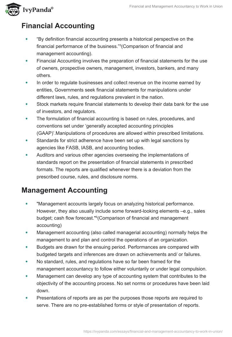 Financial and Management Accountancy to Work in Union. Page 4