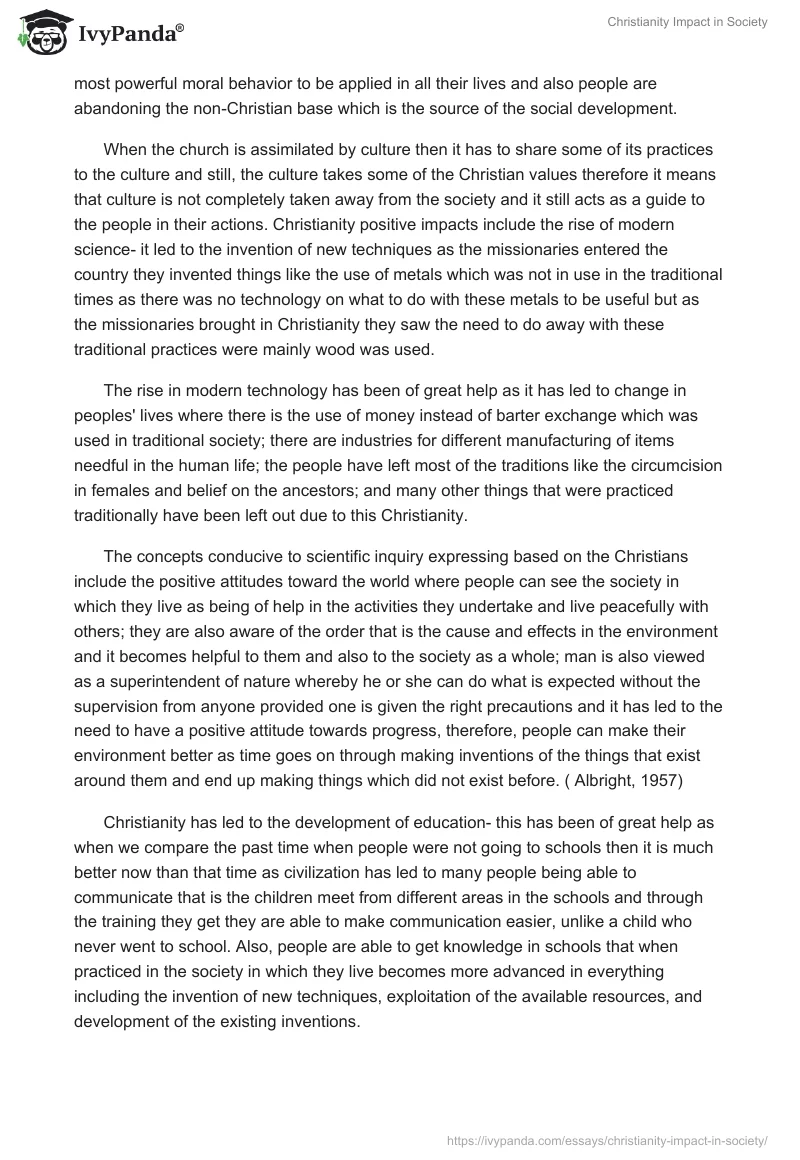 Christianity Impact in Society. Page 3