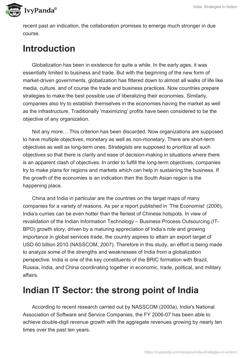 India: Strategies in Action. Page 2
