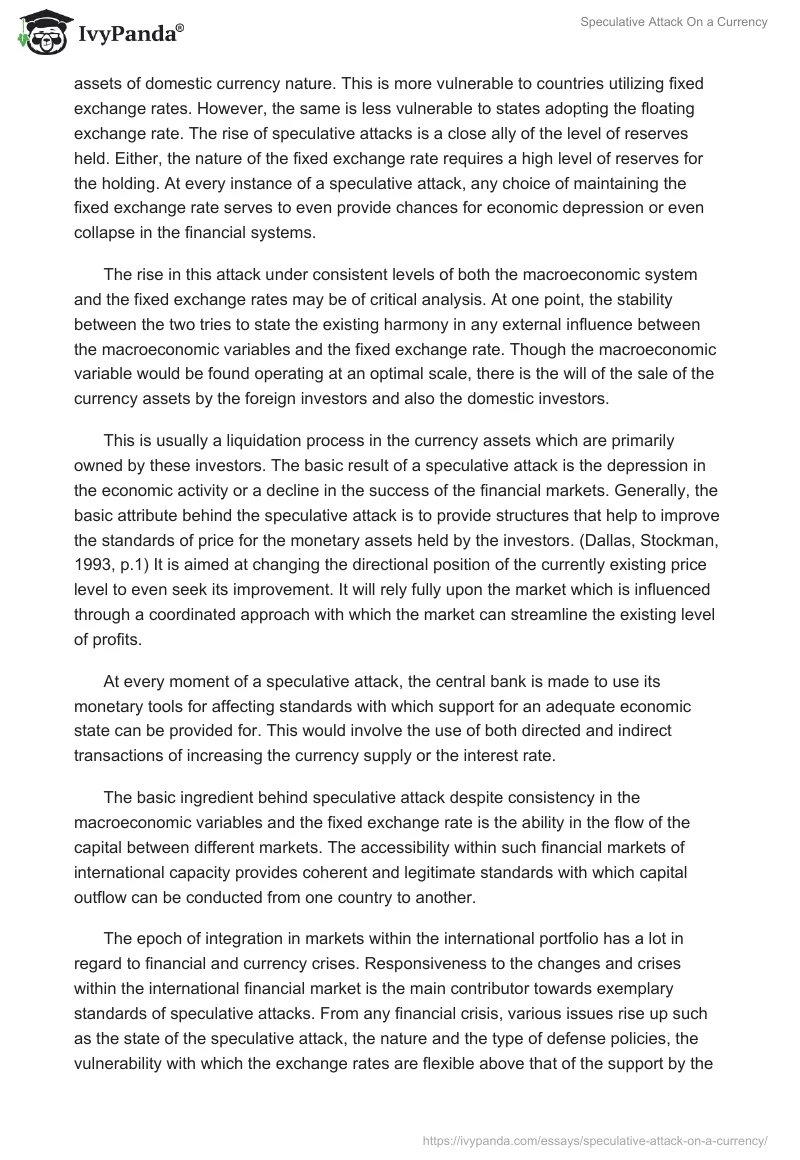 Speculative Attack On a Currency. Page 2
