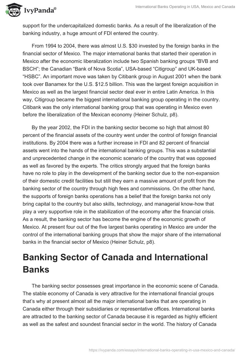 International Banks Operating in USA, Mexico and Canada. Page 2