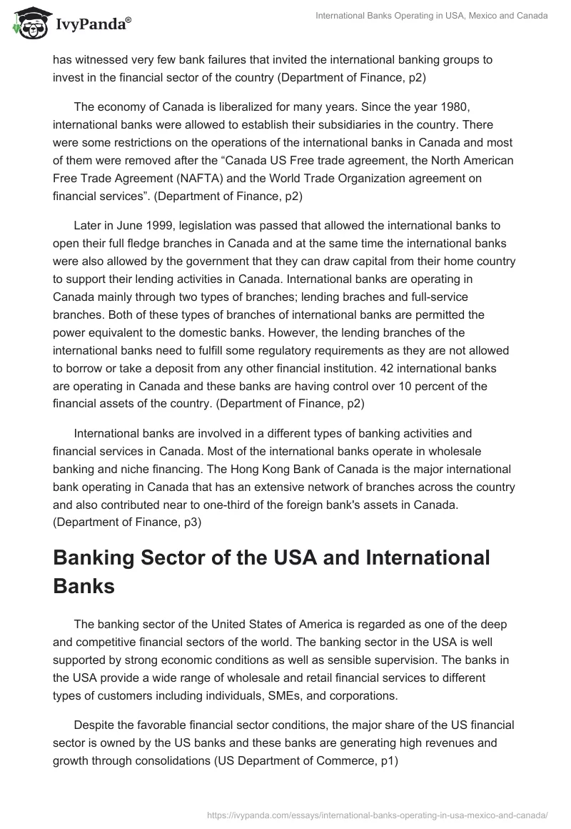 International Banks Operating in USA, Mexico and Canada. Page 3