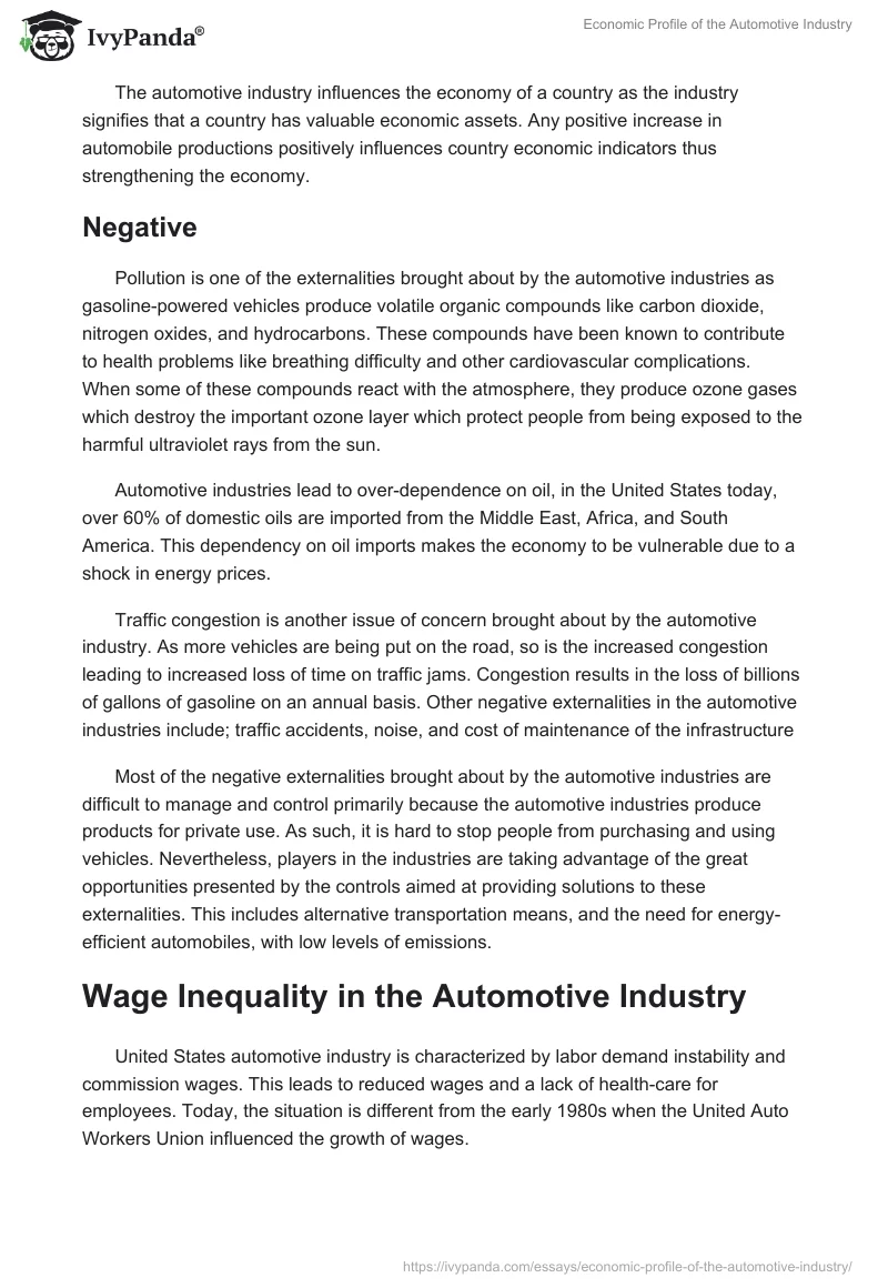 Economic Profile of the Automotive Industry. Page 3
