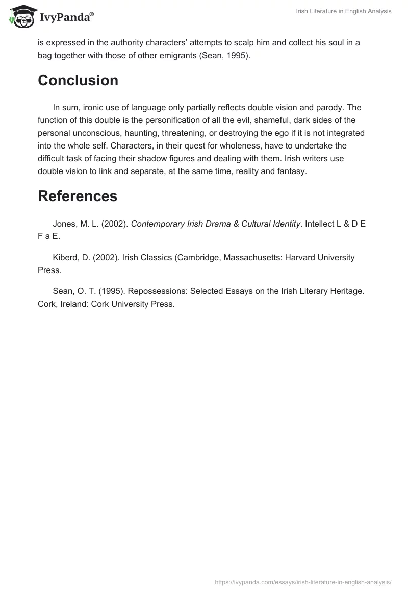 Irish Literature in English Analysis. Page 3