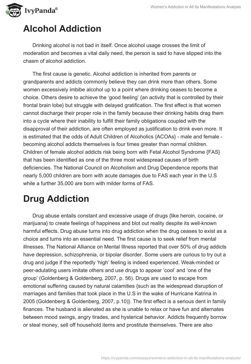 Women's Addiction in All Its Manifestations Analysis. Page 4