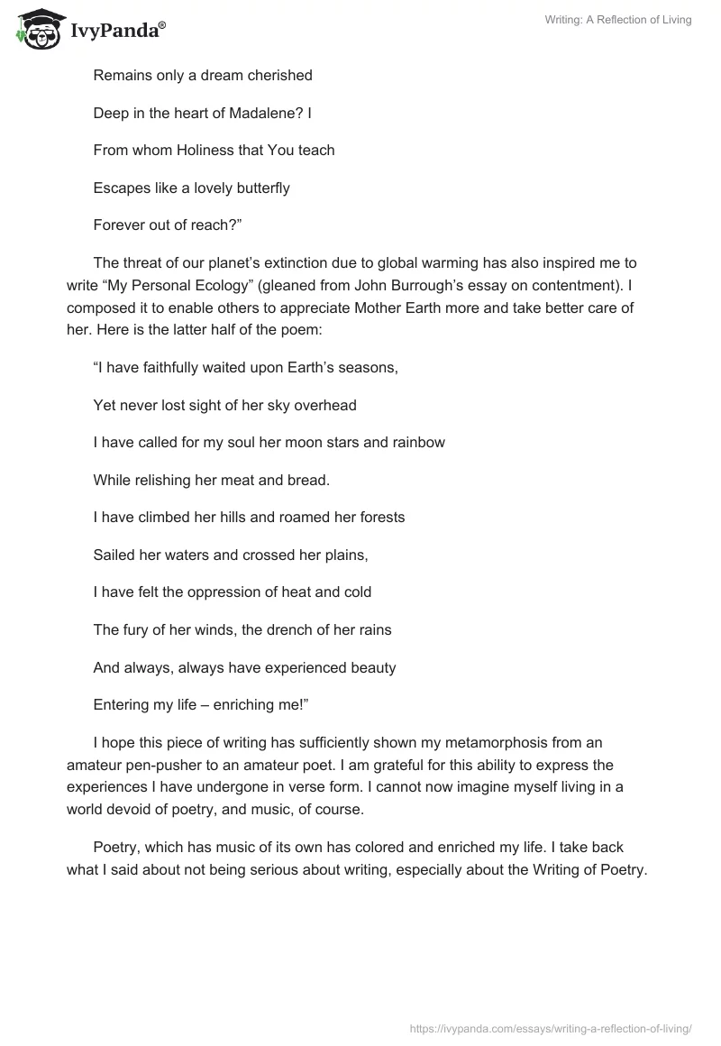 Writing: A Reflection of Living. Page 4