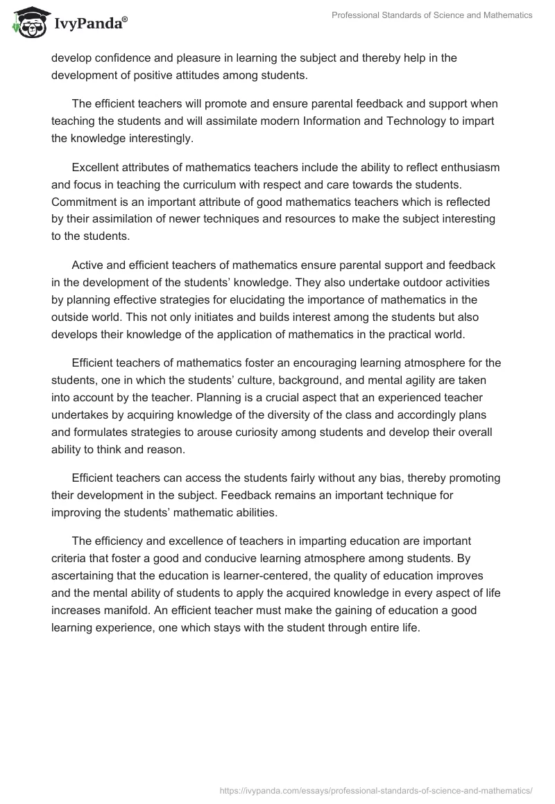 Professional Standards of Science and Mathematics. Page 3