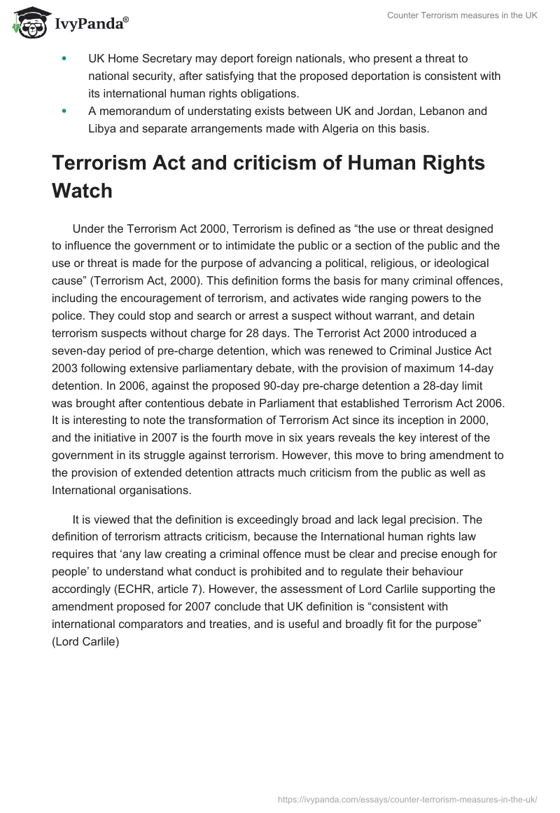 Counter Terrorism Measures in the UK. Page 3