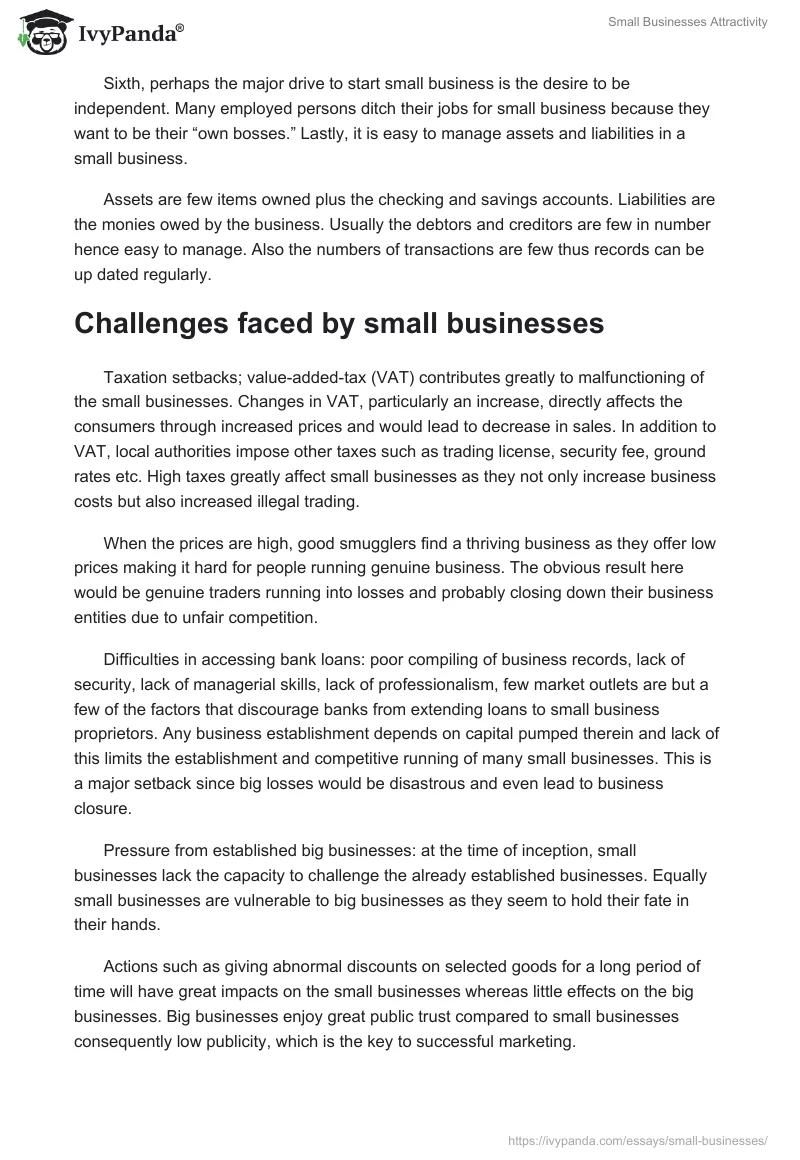 Small Businesses Attractivity. Page 2