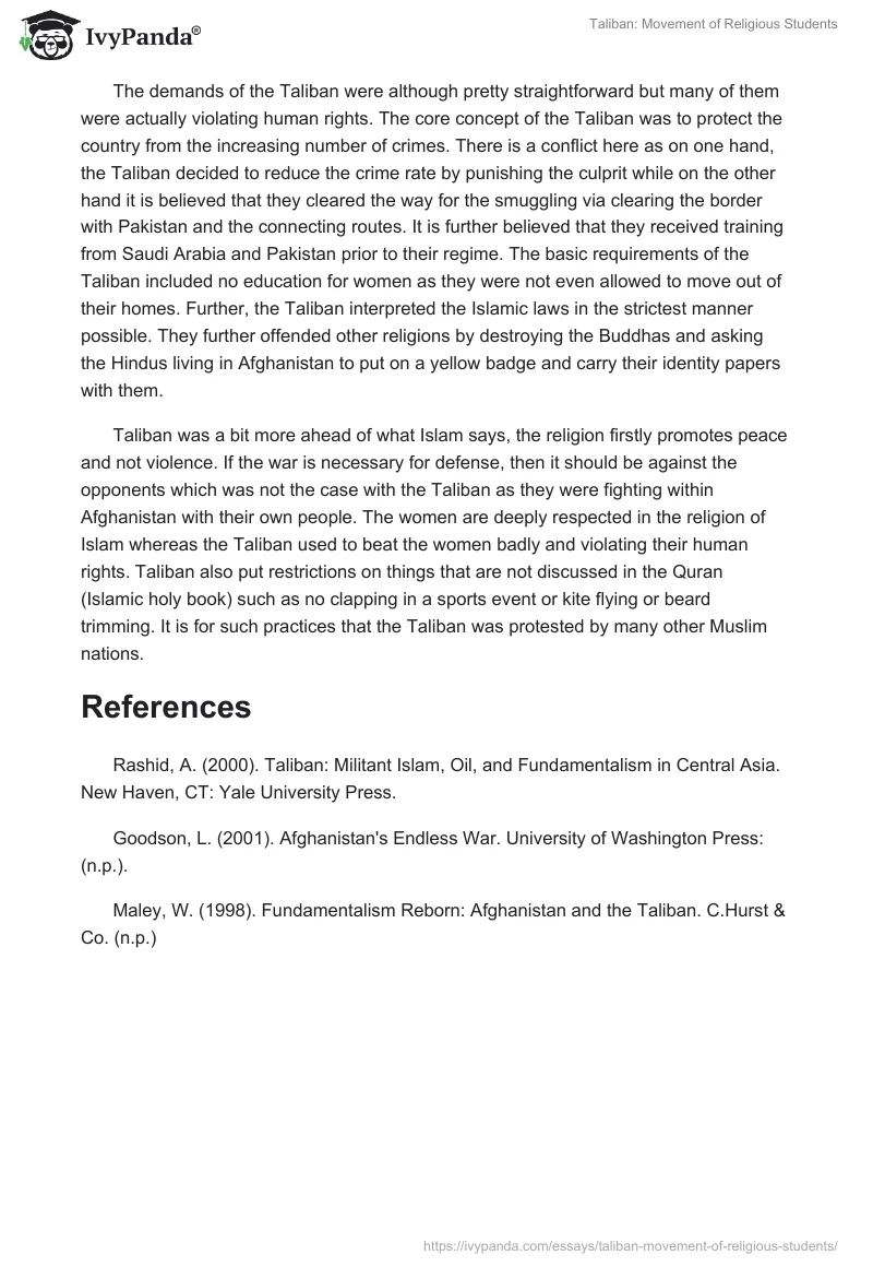 Taliban: Movement of Religious Students. Page 2