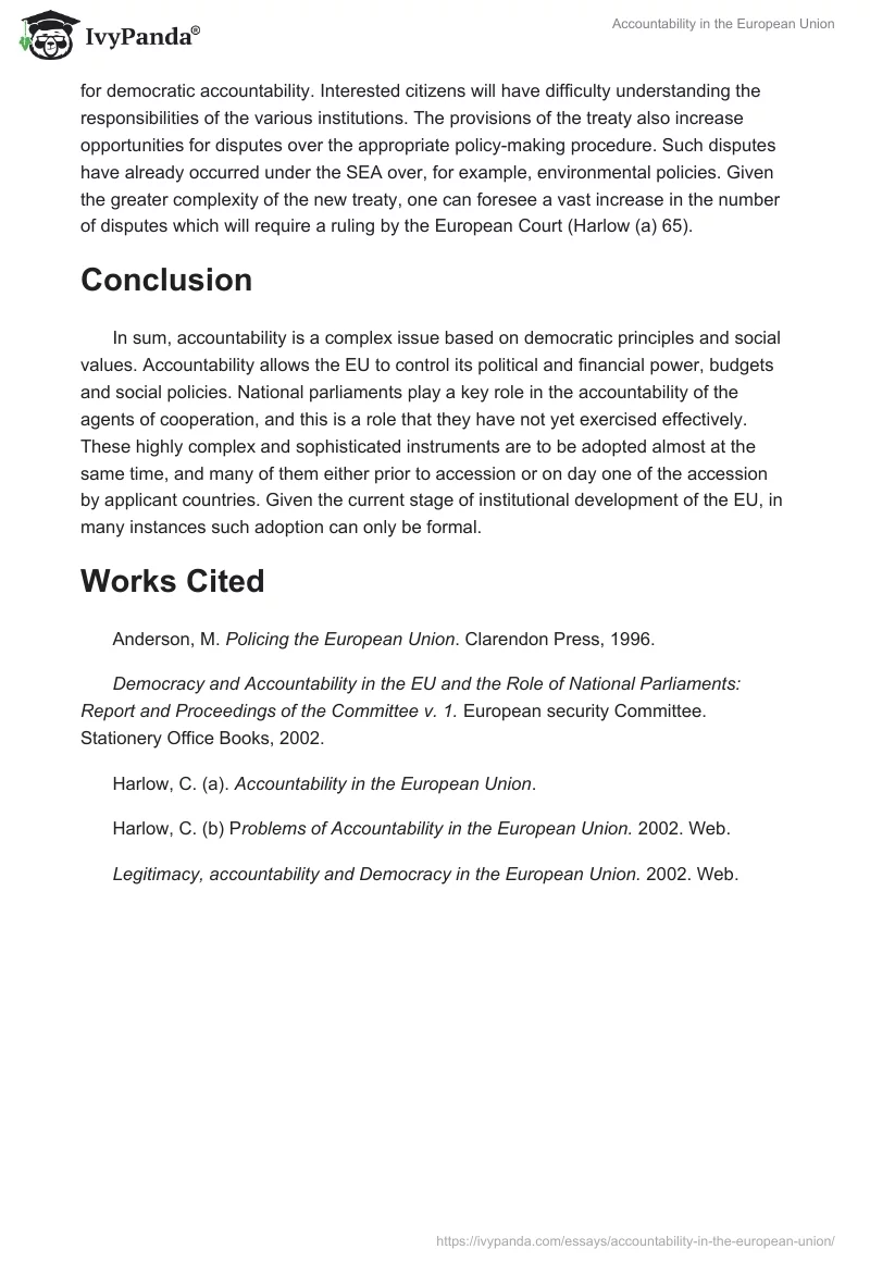 Accountability in the European Union. Page 4