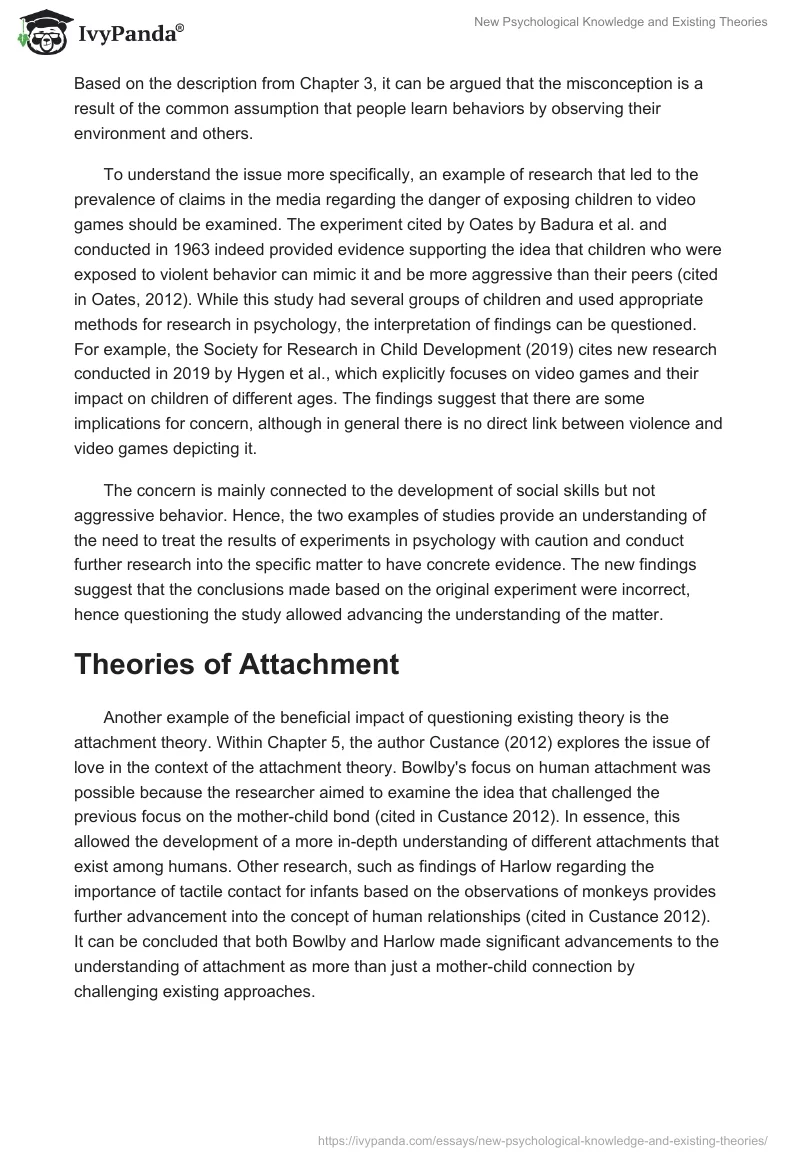 New Psychological Knowledge and Existing Theories. Page 2