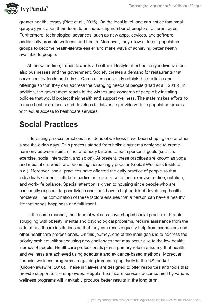 Technological Applications for Wellness of People. Page 2