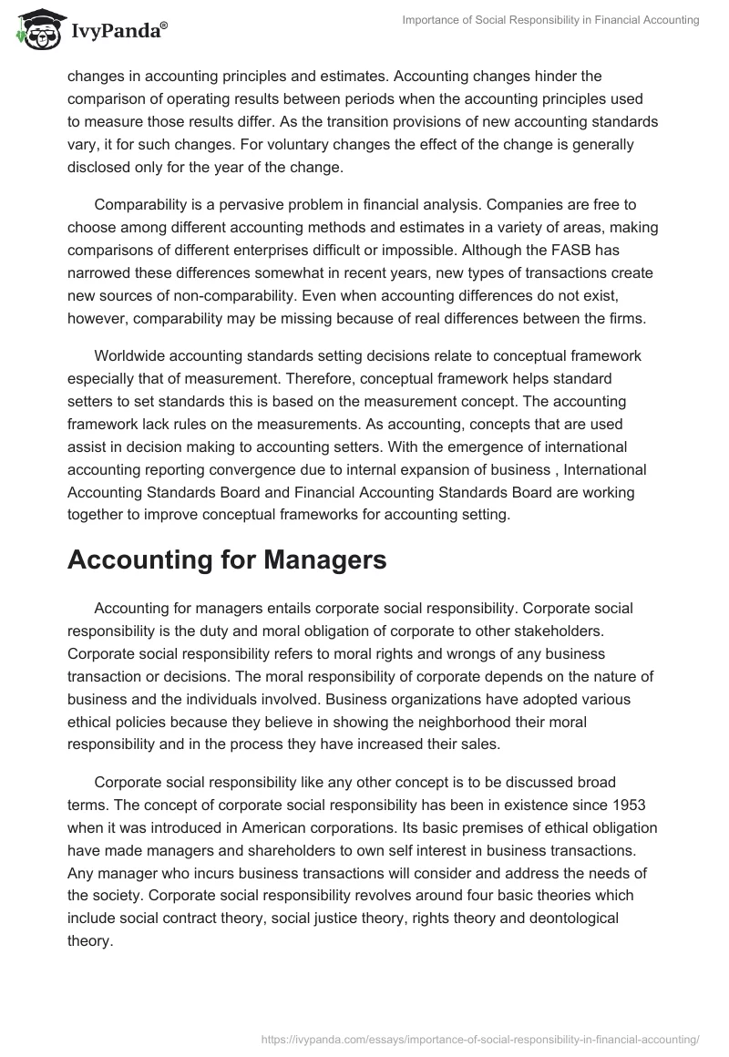 Importance of Social Responsibility in Financial Accounting. Page 4