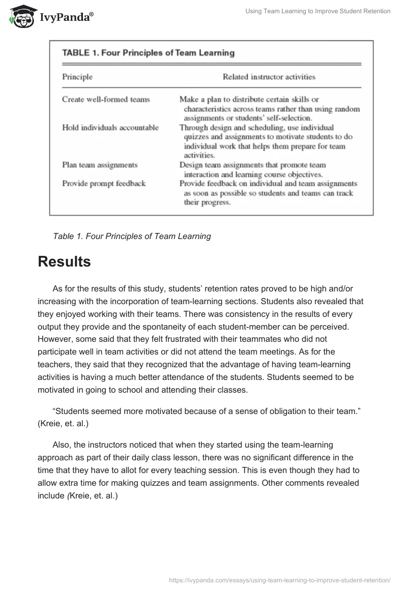 Using Team Learning to Improve Student Retention. Page 2