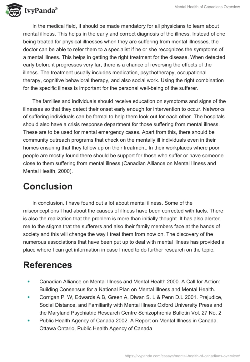 Mental Health of Canadians Overview. Page 4