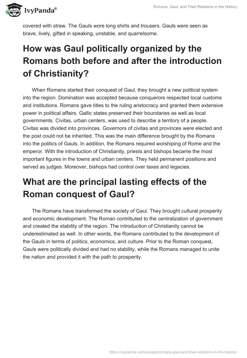 Romans, Gaul, and Their Relations in the History. Page 2