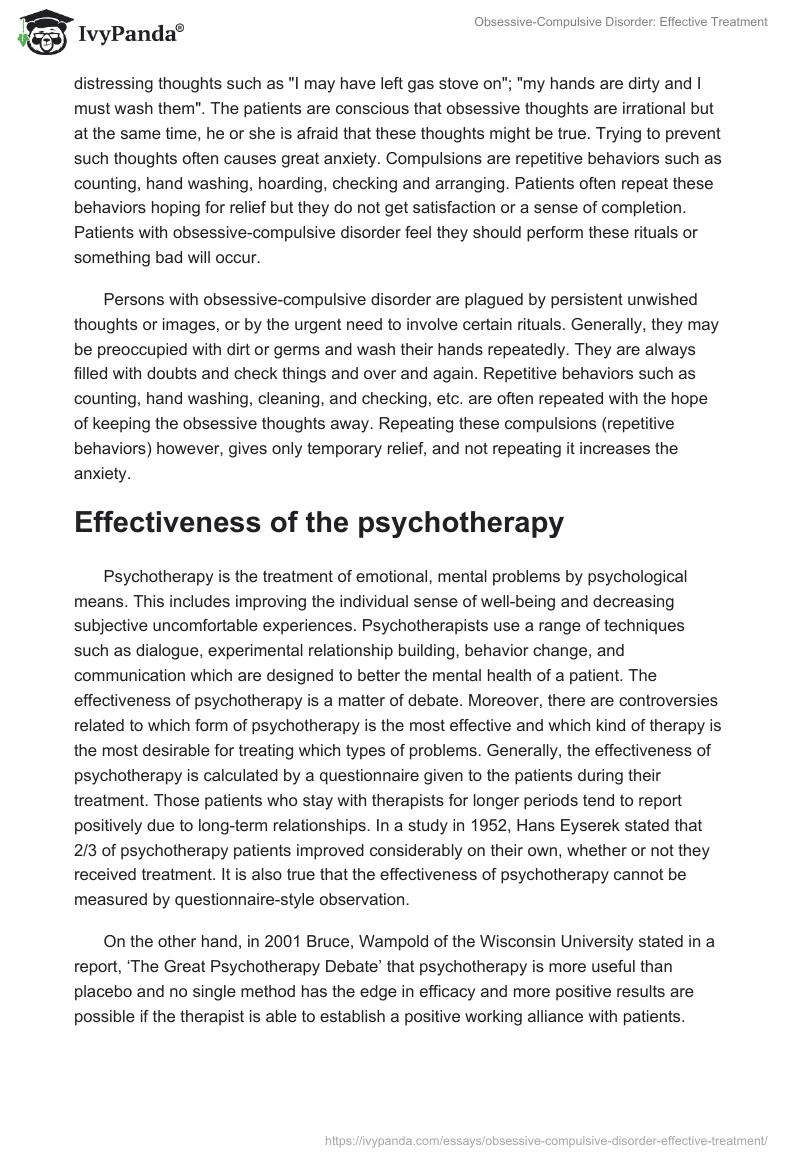 Obsessive-Compulsive Disorder: Effective Treatment. Page 2