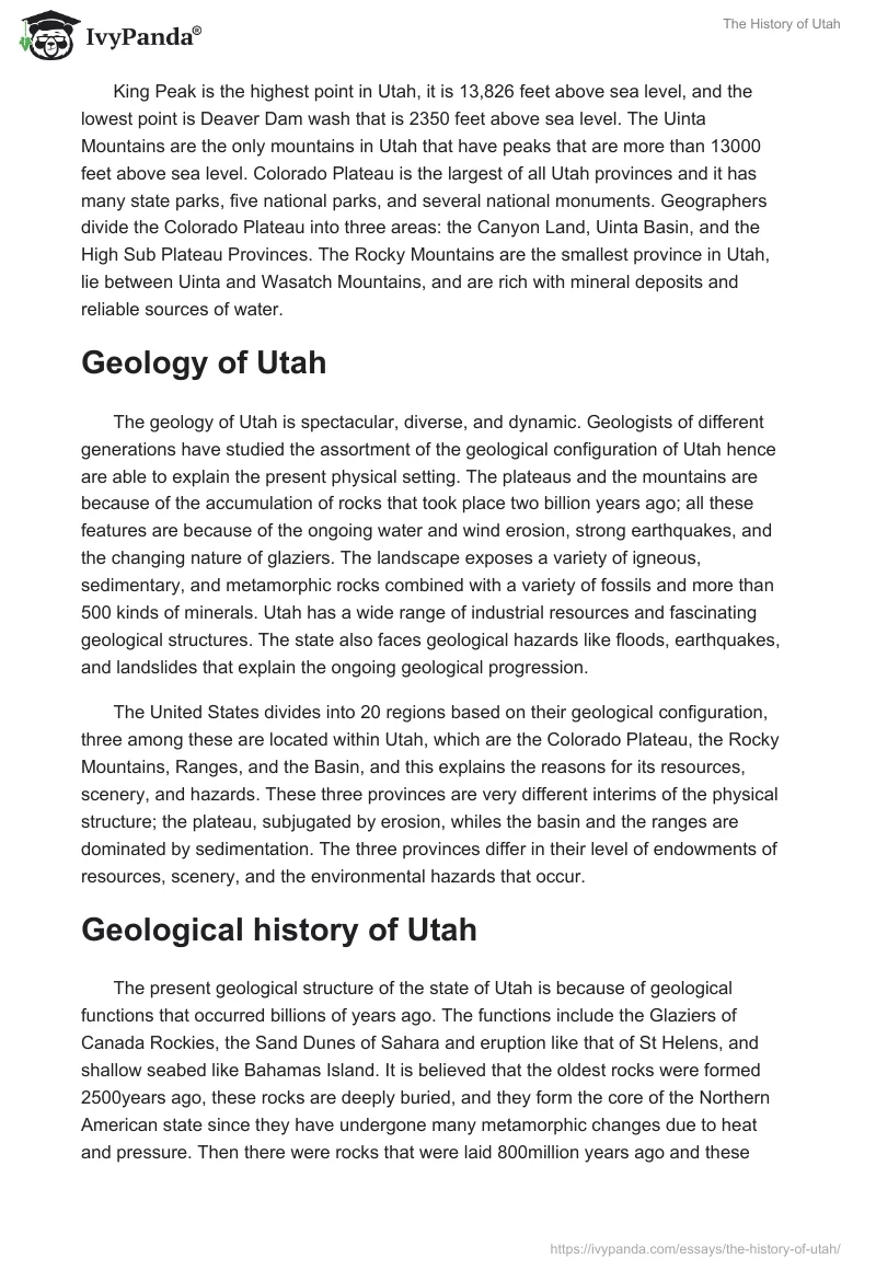 The History of Utah. Page 2