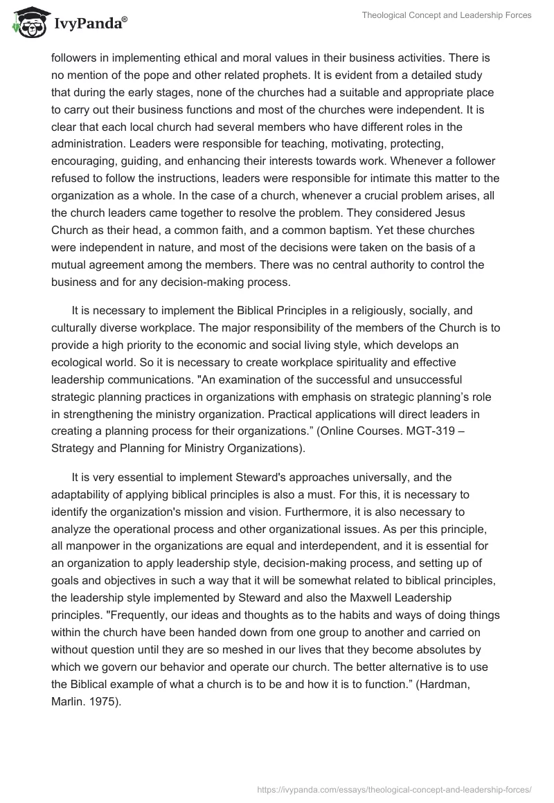 Theological Concept and Leadership Forces. Page 5