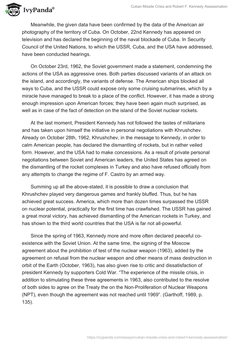Cuban Missile Crisis and Robert F. Kennedy Assassination. Page 3
