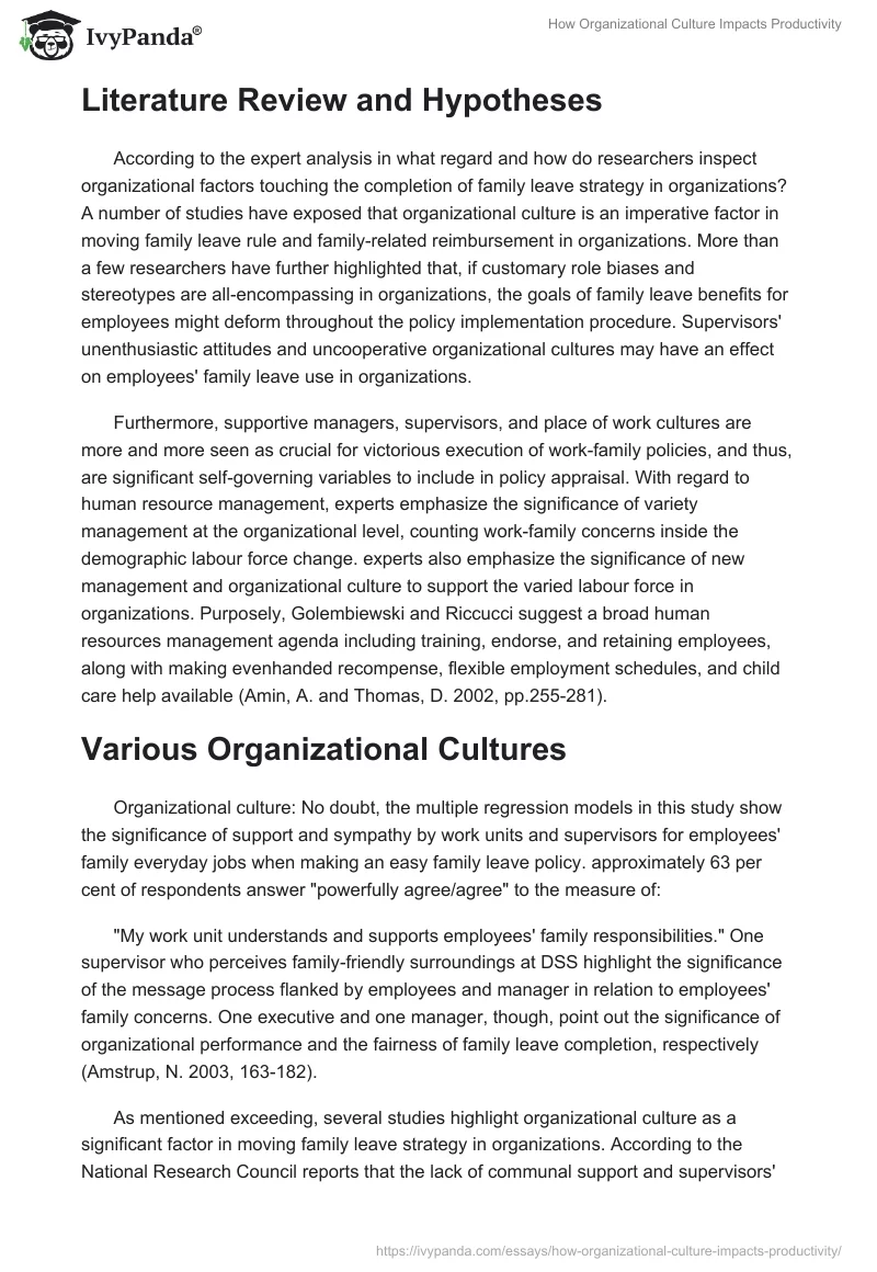 How Organizational Culture Impacts Productivity. Page 2
