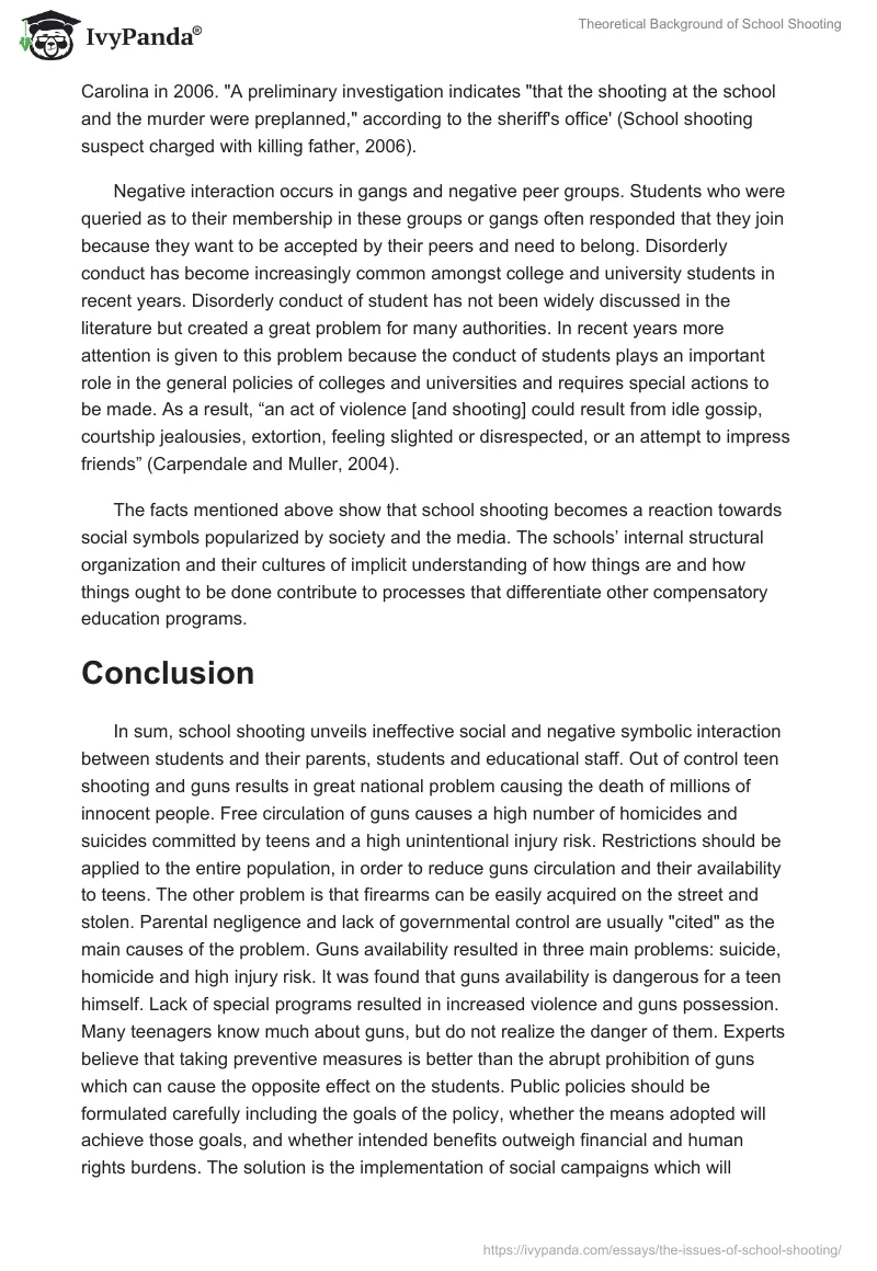 Theoretical Background of School Shooting. Page 4