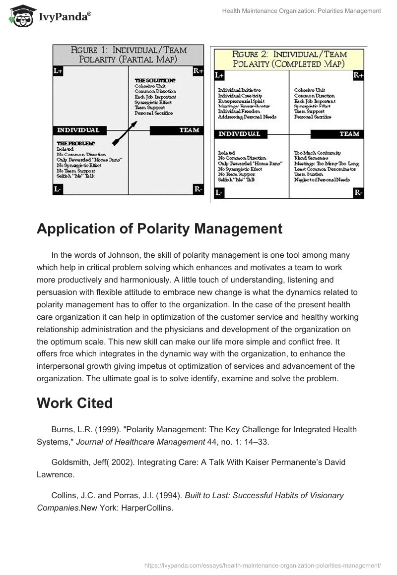 Health Maintenance Organization: Polarities Management. Page 4