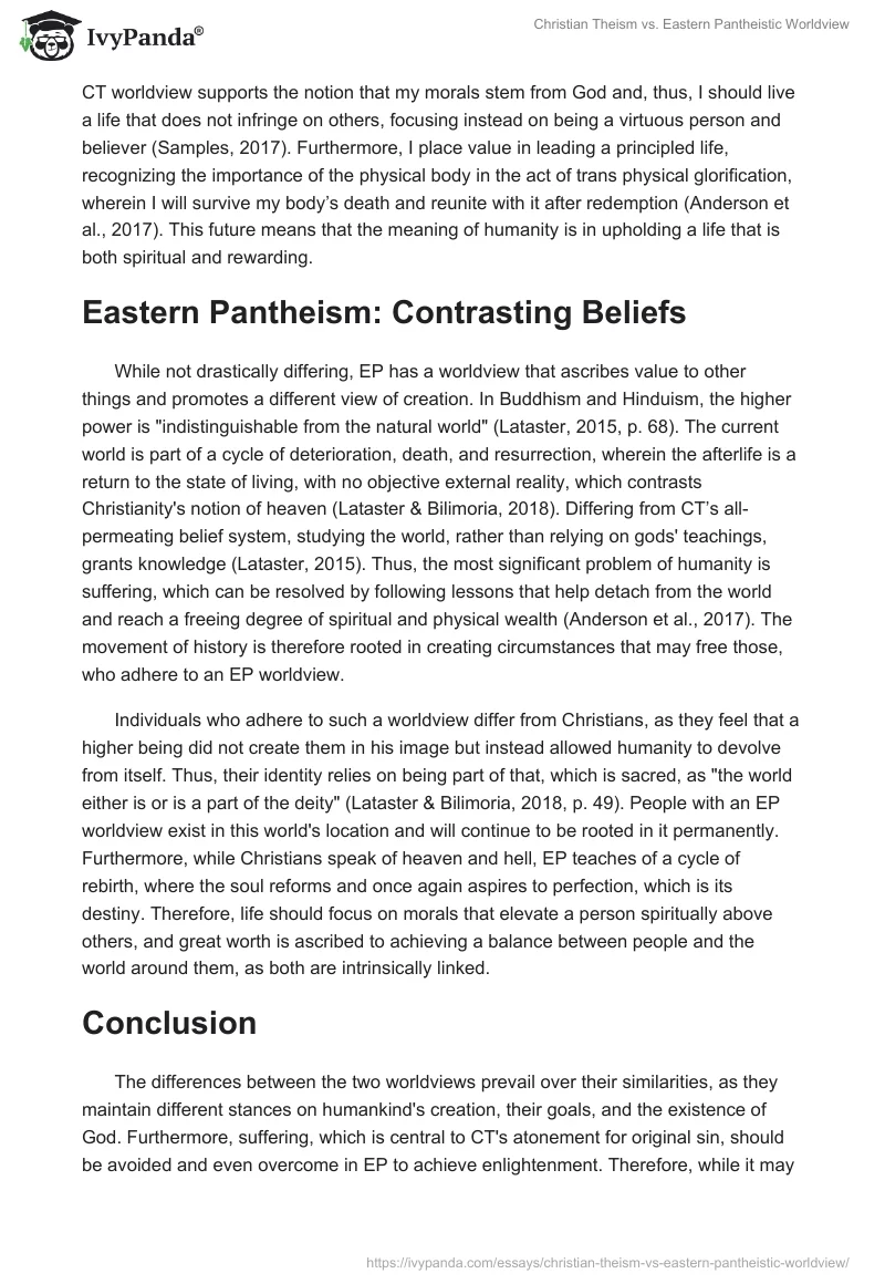 Christian Theism vs. Eastern Pantheistic Worldview. Page 2
