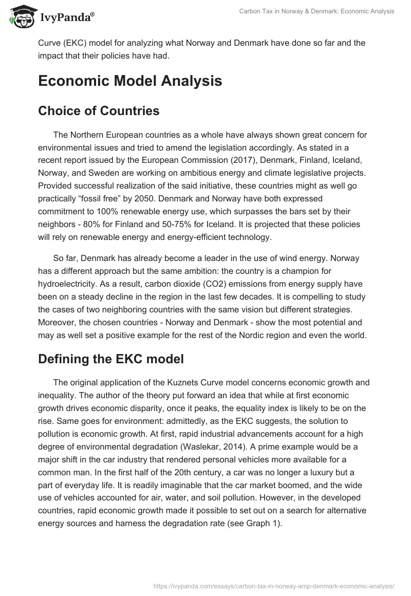 Carbon Tax in Norway & Denmark: Economic Analysis. Page 2