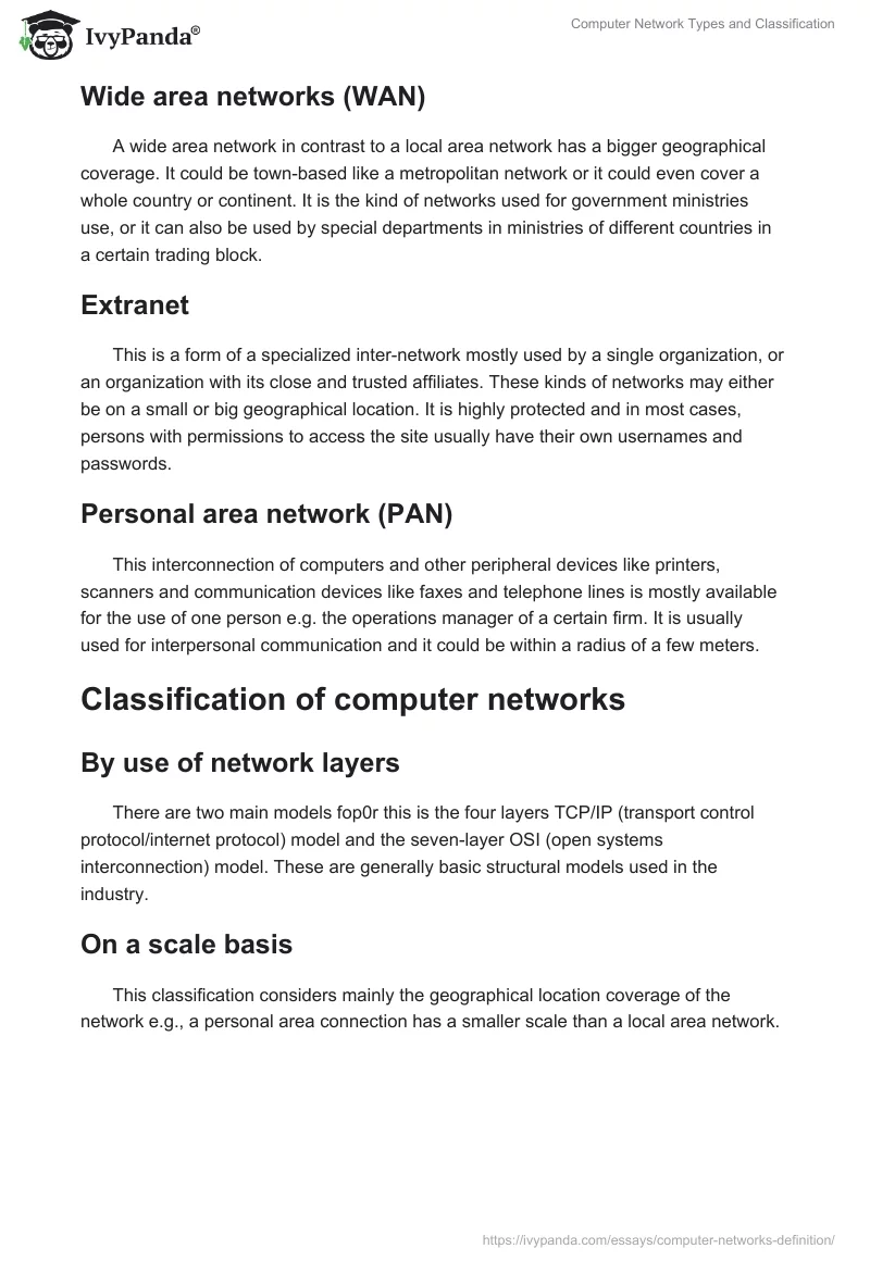 Computer Network Types and Classification. Page 2