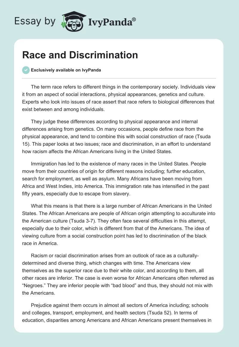 Race and Discrimination. Page 1