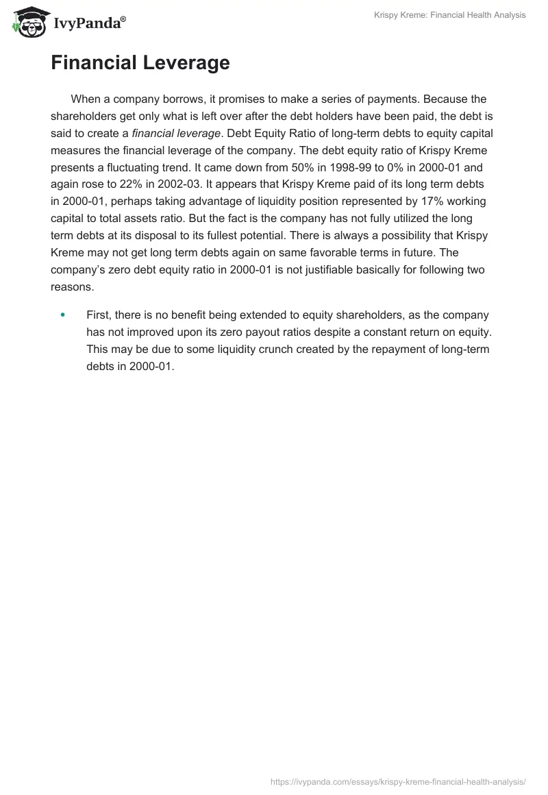 Krispy Kreme: Financial Health Analysis. Page 2