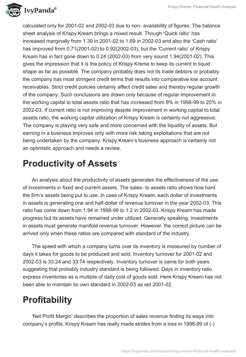 Krispy Kreme: Financial Health Analysis. Page 4
