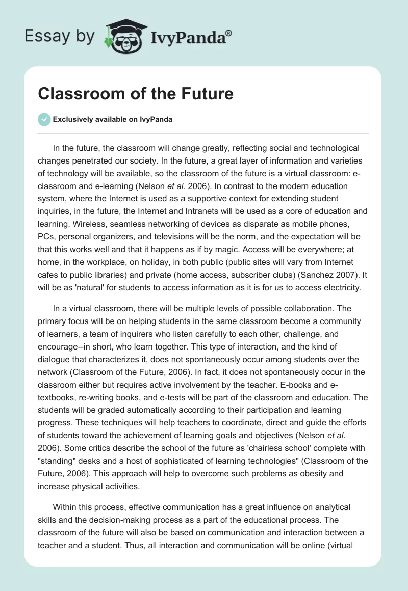 Classroom of the Future. Page 1
