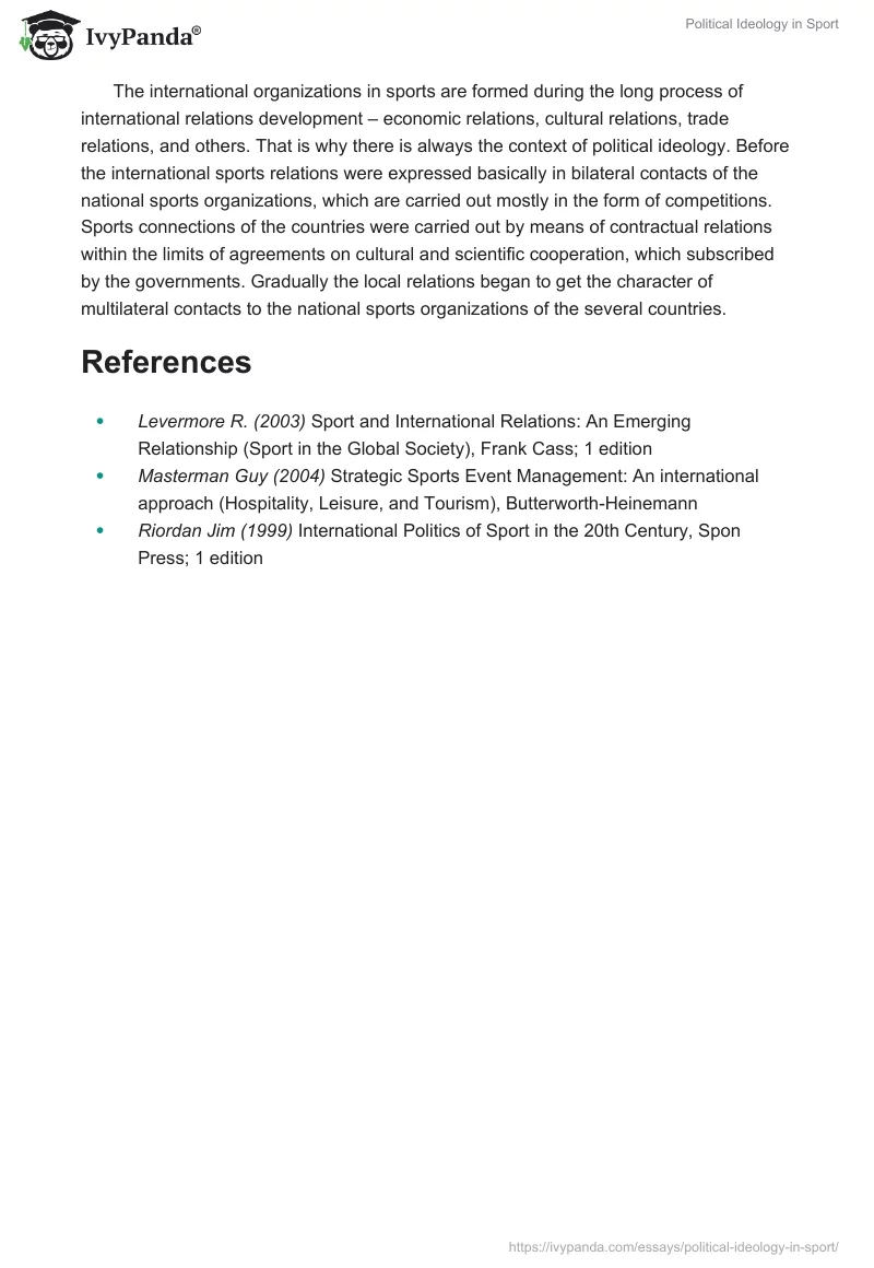 Political Ideology in Sport. Page 2